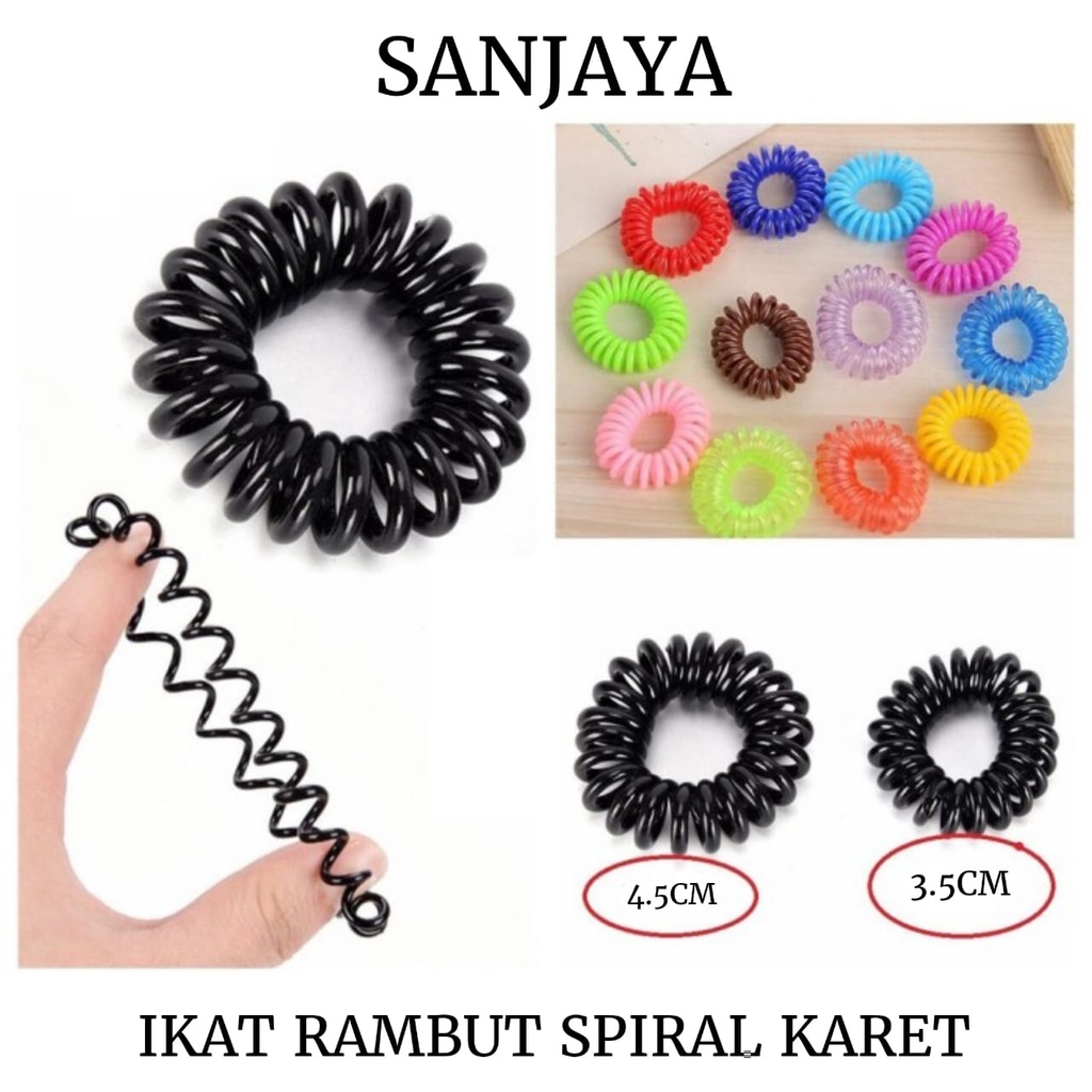 GELANG IKAT RAMBUT / IKAT RAMBUT WANITA LUCU / KUNCIRAN WARNA WARNI / KUNCIR RAMBUT SPIRAL KARET / S RAMBUT POLOS 3.5CM