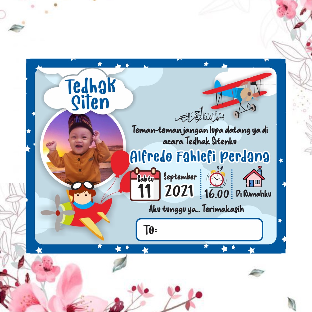 UNDANGAN TEDAK SITEN UPACARA TEDHAK SITEN TURUN TANAH