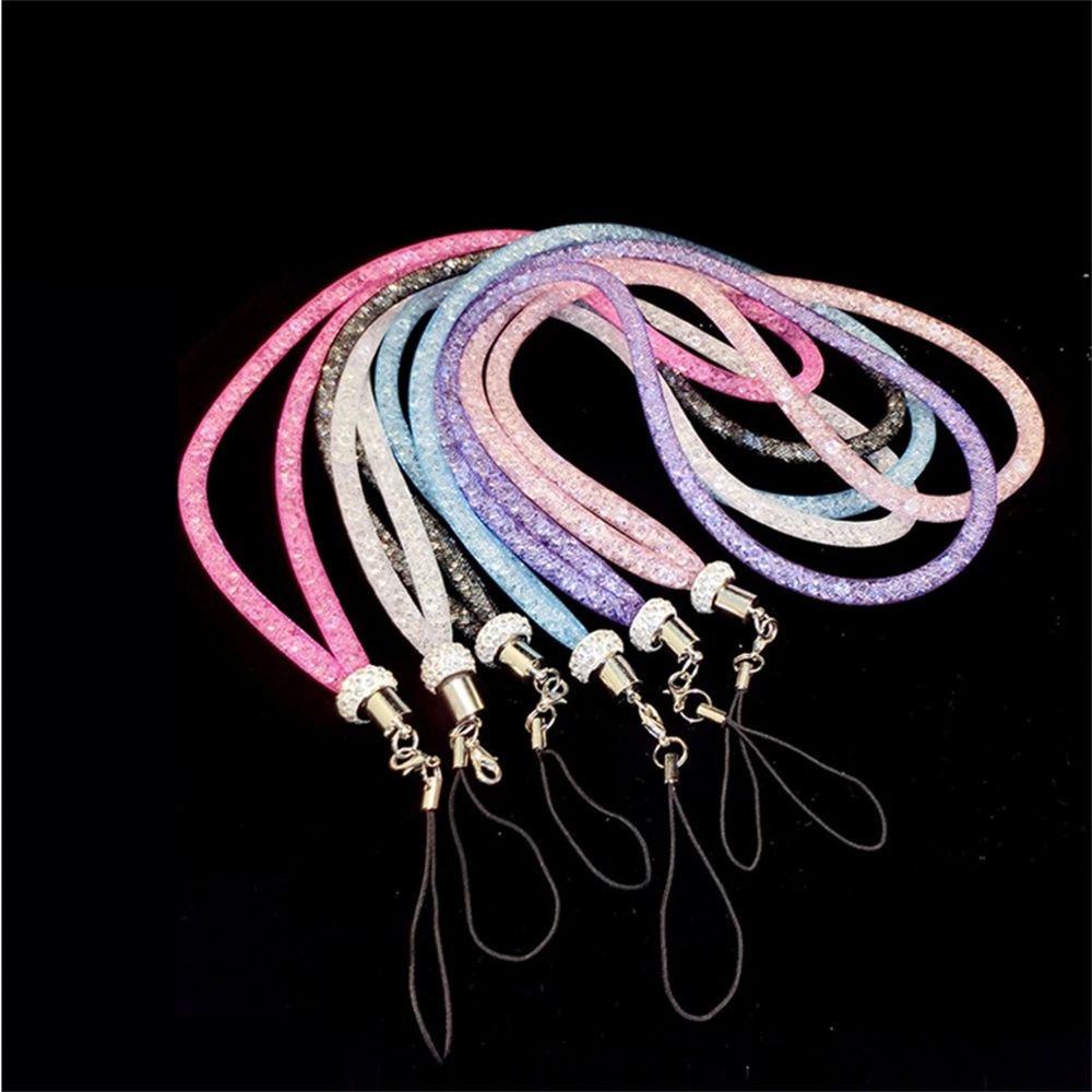 Quinton Tali Lanyard Mesh Kristal Berlian Imitasi Multi Fungsi Anti Maling Holder Handphone / Kunci