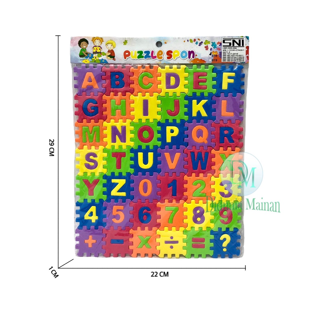 mainan edukasi anak eva foam puzzle spons alphabet huruf angka warna warni