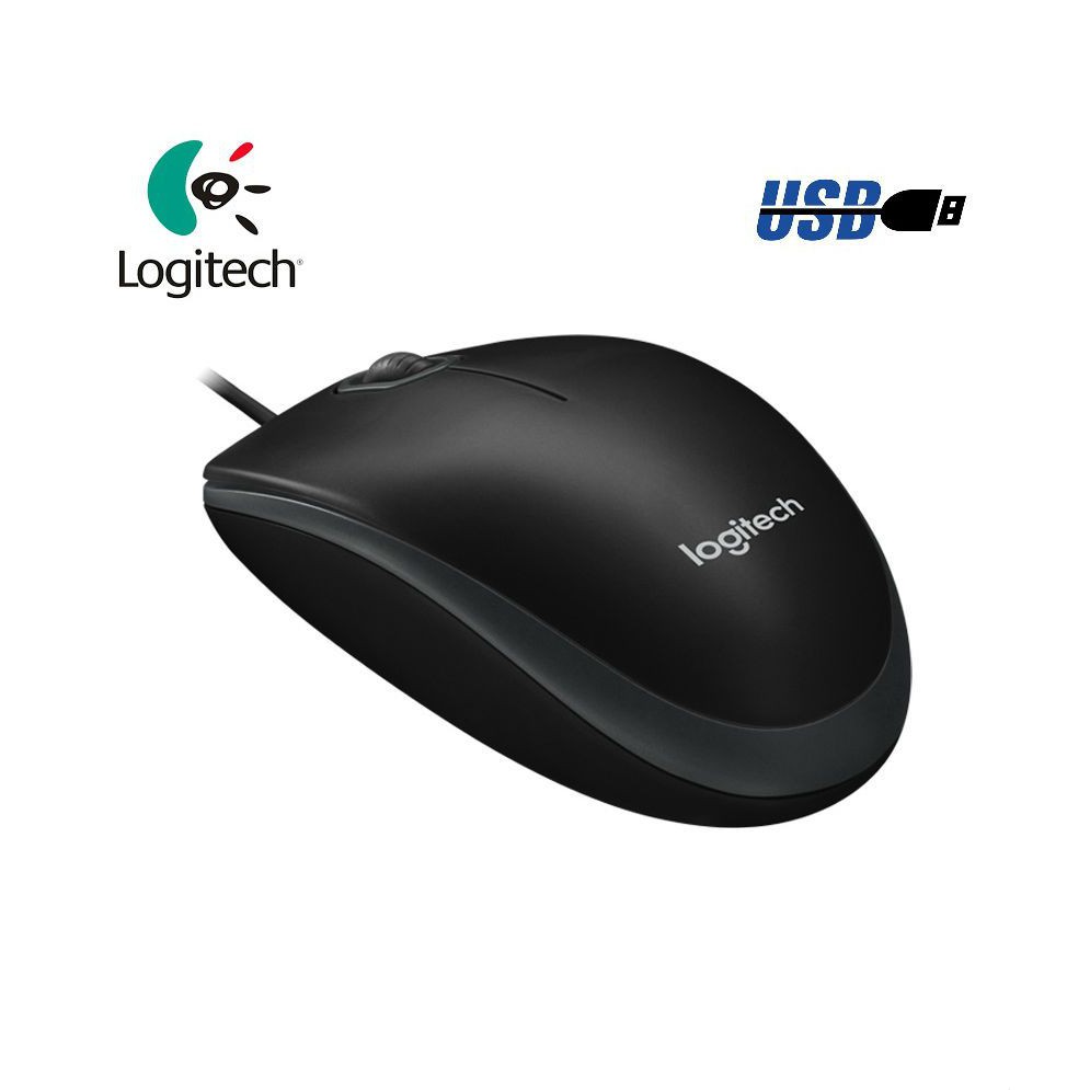 Mouse Logitech B100 Optical USB New - Hitam