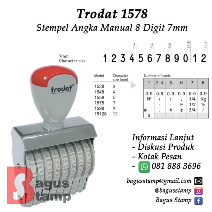

Stempel Angka Manual 8 Digit 7mm Trodat 1578