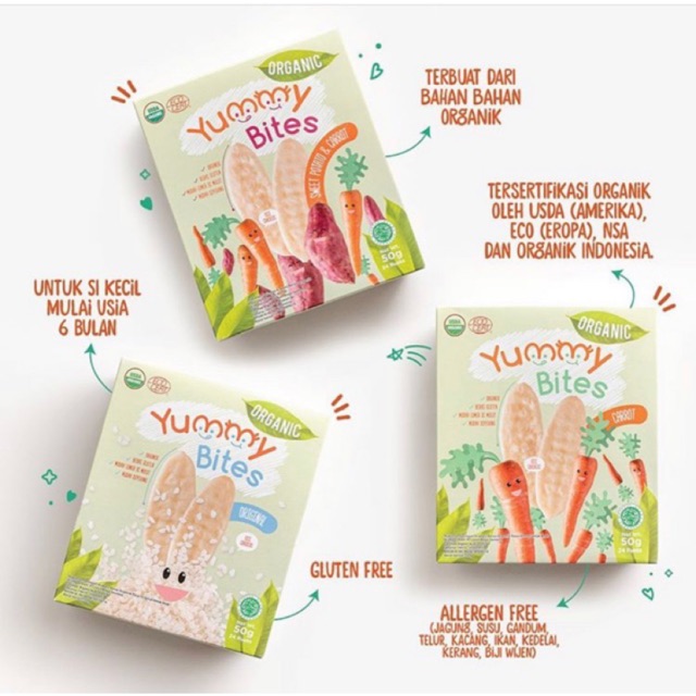 YUMMY BITES Rice Crackers Organic / Rice Cracker (Biskuit Bayi)