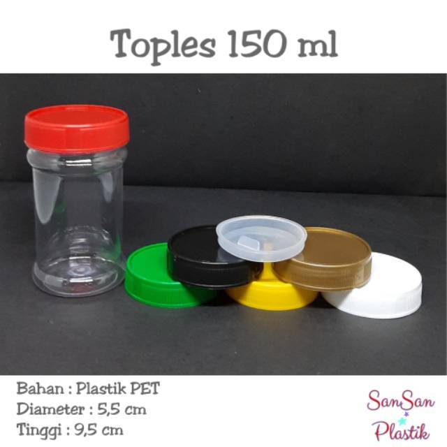 Toples 150 ml / Toples Plastik 150 ml / Toples Sambal / Botol Sambal