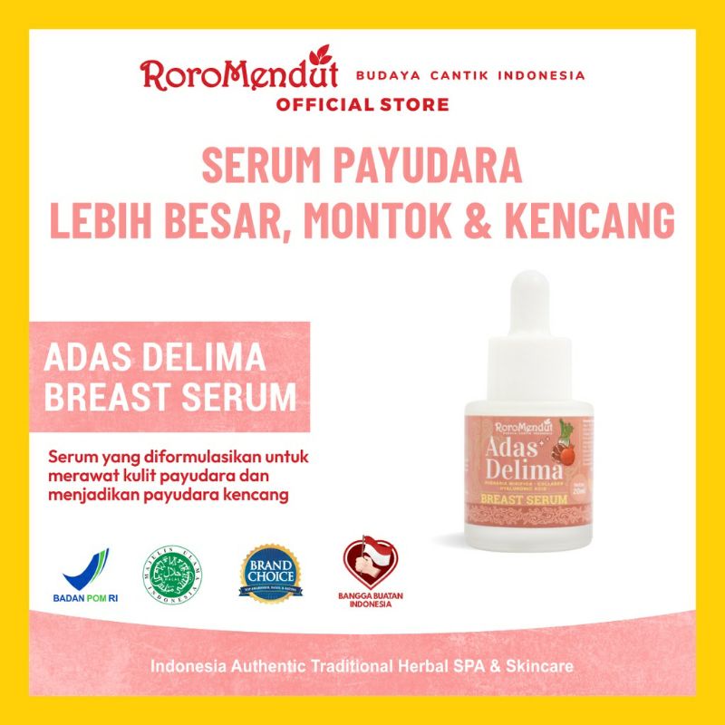 RORO MENDUT Adas Delima Breast Serum 20 ml || Serum Payudara Herbal BPOM