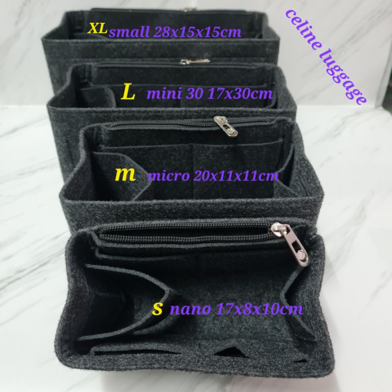 Bag organizer for c*line Luggage bag CLB - side zipper