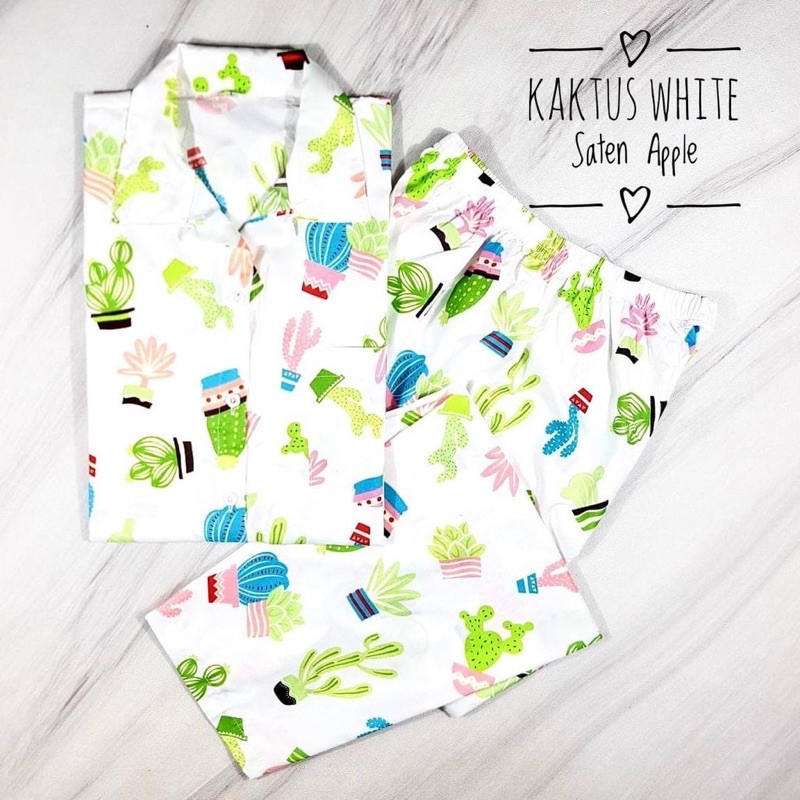Piyama baju tidur CP katun eropa kaktus