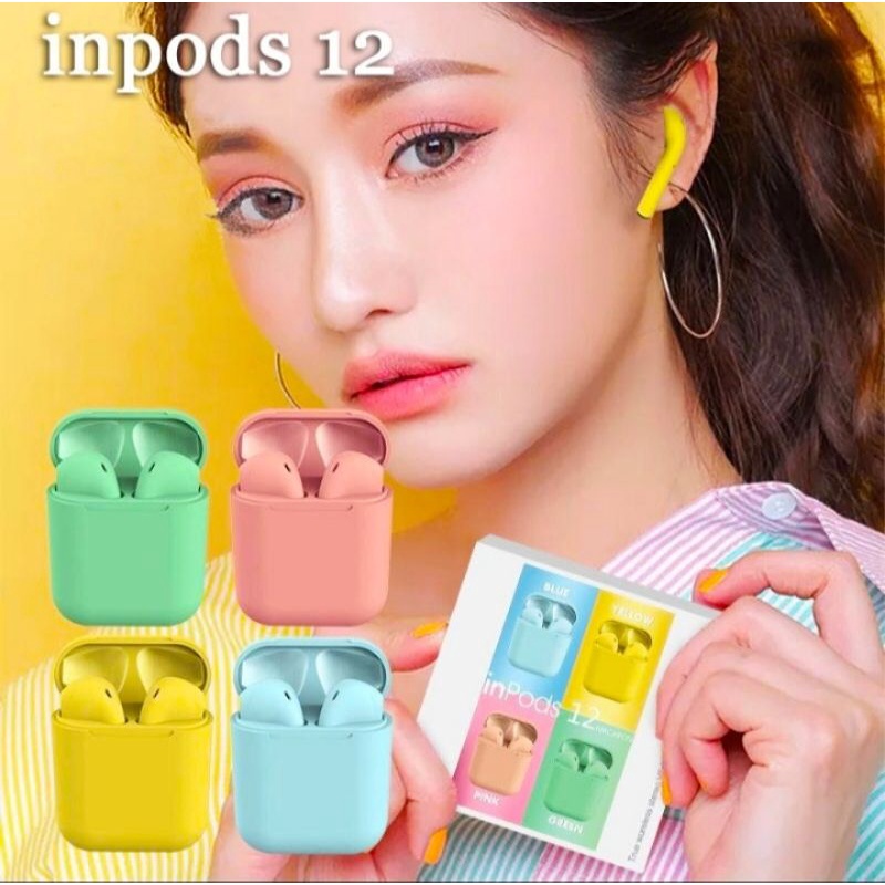 HEADSET BLUETOOTH INPODS 12 MACARON/ Handsfree BT i12