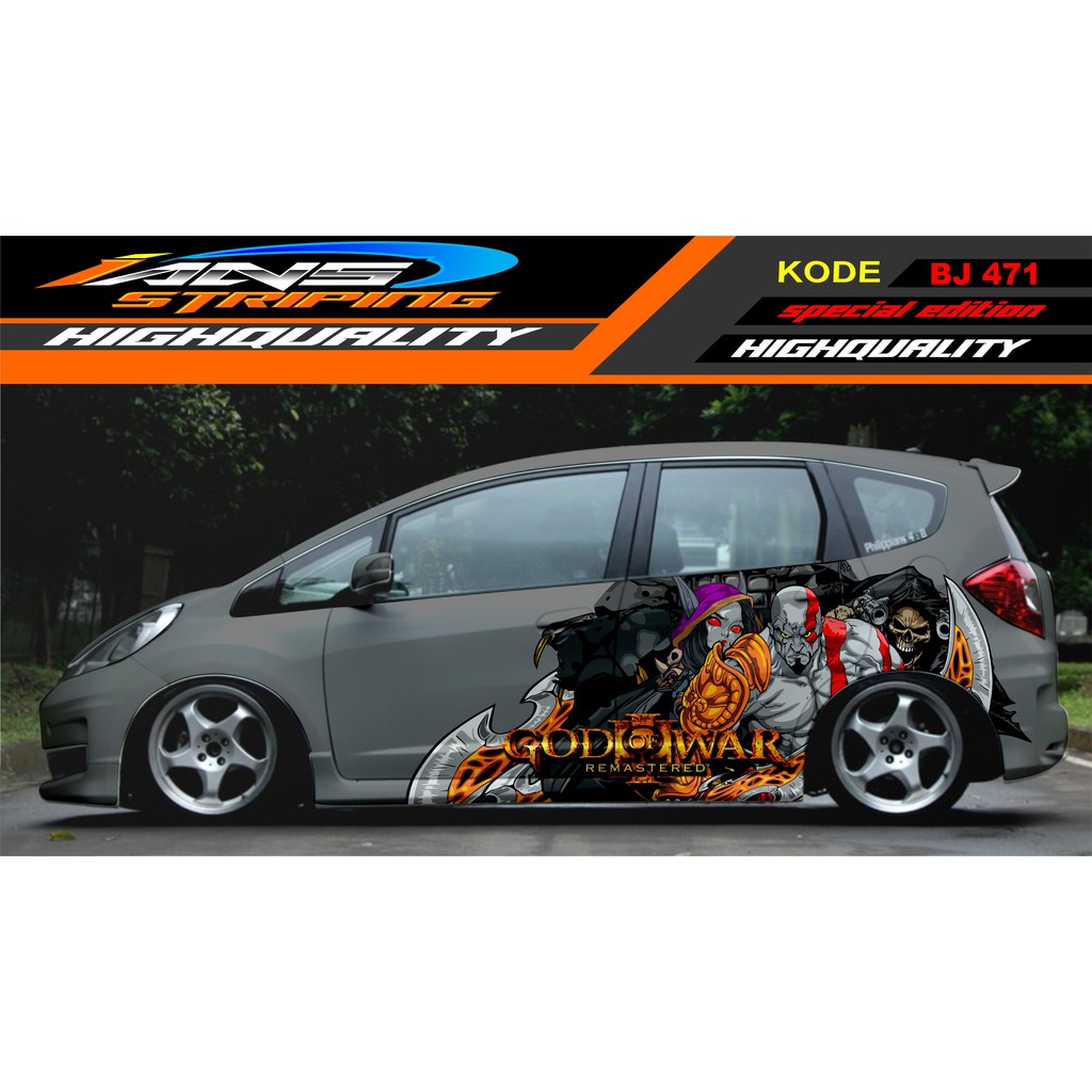 VARIASI STICKER MOBIL JAZZ, BRO, AGYA, SIGRA / DECAL STICKER MOBIL / STIKER MOBIL ANIMASI