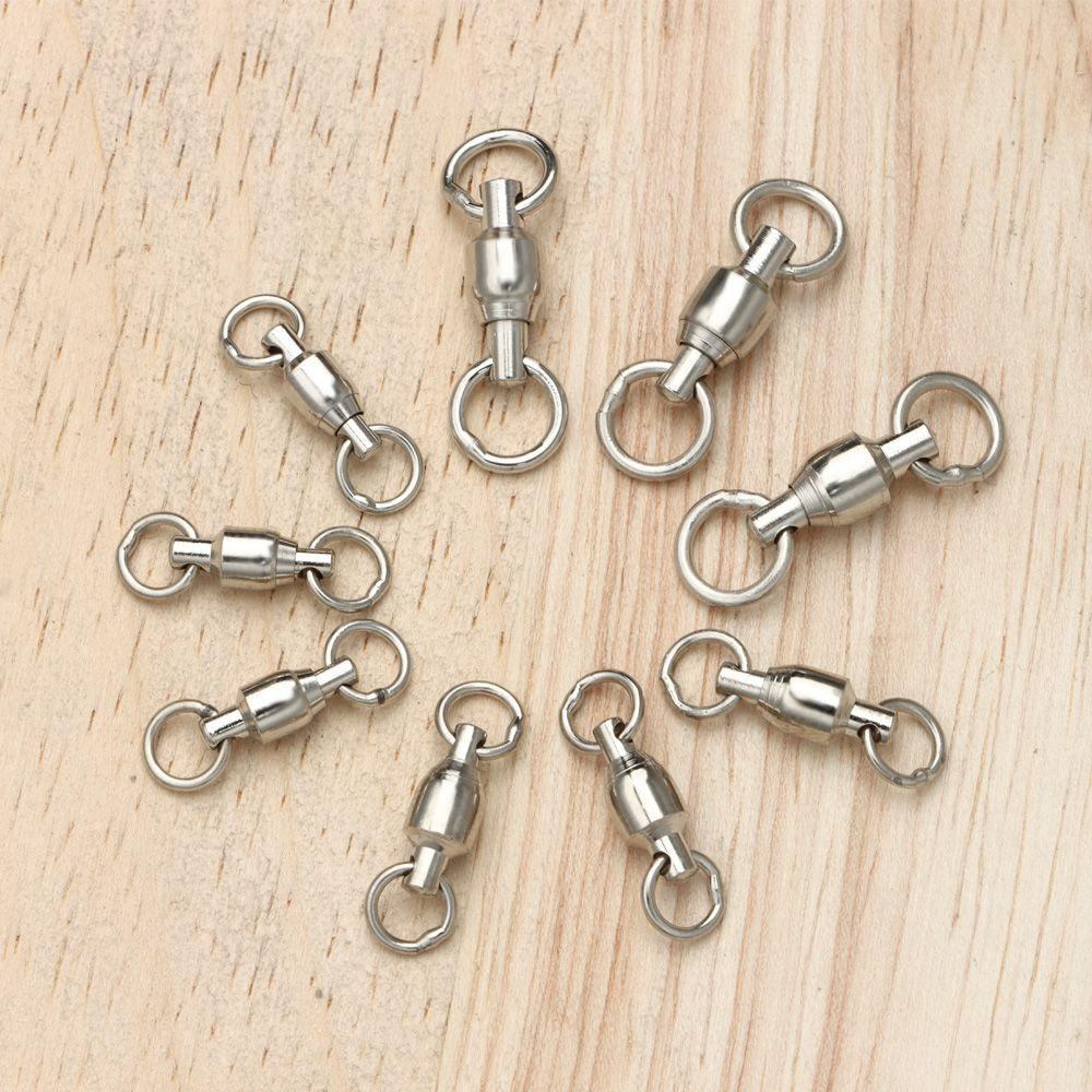 CHOOKYY 10pcs Konektor Memancing Bantalan Bola Putar Stainless Steel Kekuatan Tinggi