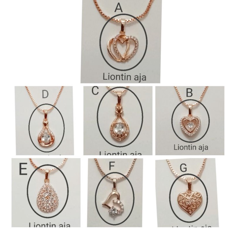 NLt17. Liontin xuping Kalung wanita lapis emas dgn mata zircon