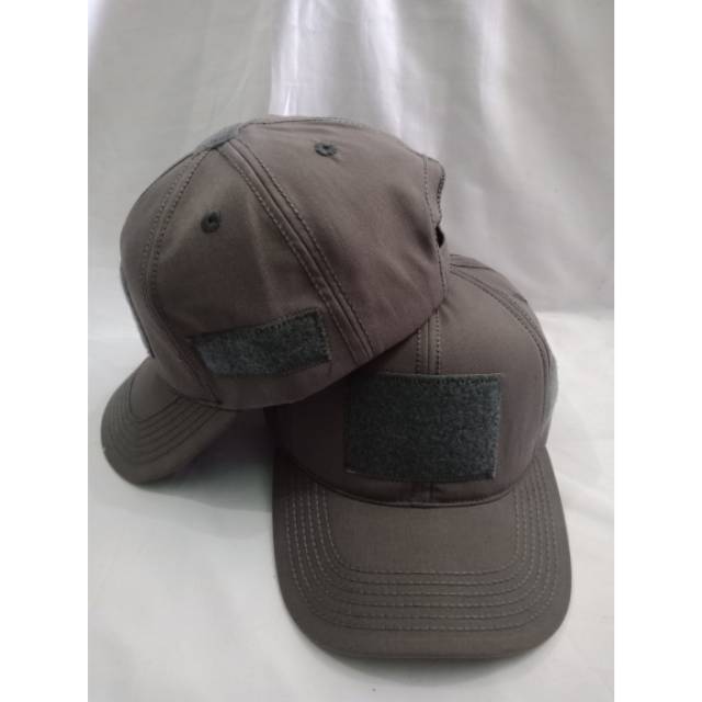 Topi perekat tactical kanvas darkgrey/abu tua