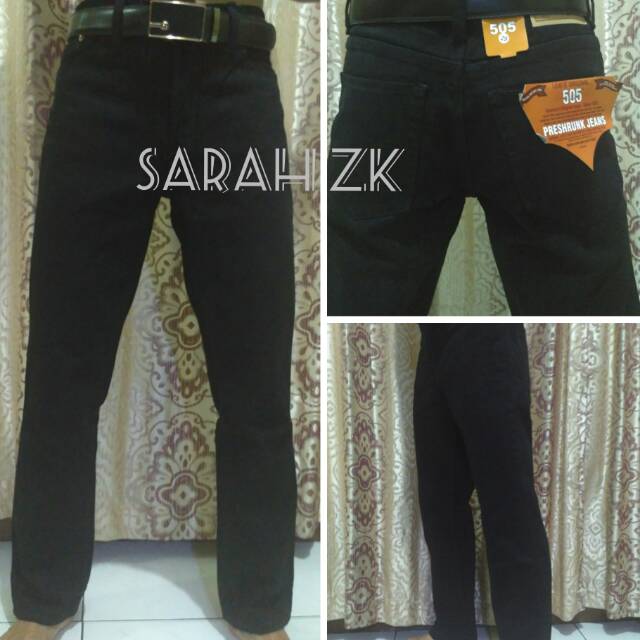 OBRAL Celana Jeans Pria Levis 505 hitam Celana Panjang Hitam