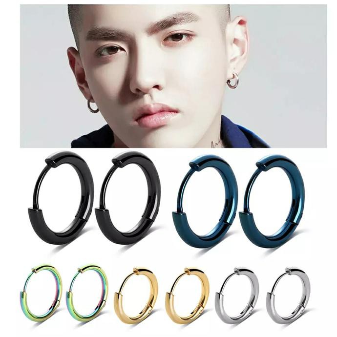 R120 body piercing anting tindik telinga laki pria ring bulat