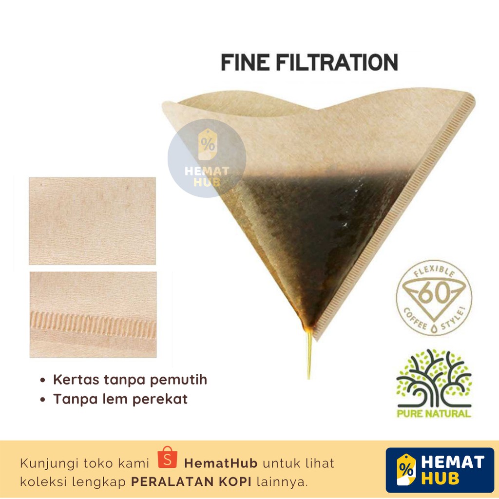 Kertas Filter Kopi V60 Espresso Drip 100PCS Saringan Coffee Paper Pour Over Food Grade