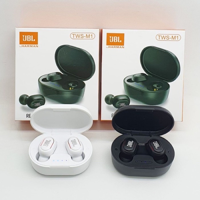 Headset Bluetooth JBL TWSM1 True Wireless TWS M1 Earphone Putih Headset