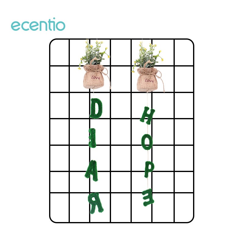 

Ecentio Plastik Bunga Hias Wall Hanging Artificial Plant With Burlap Pot