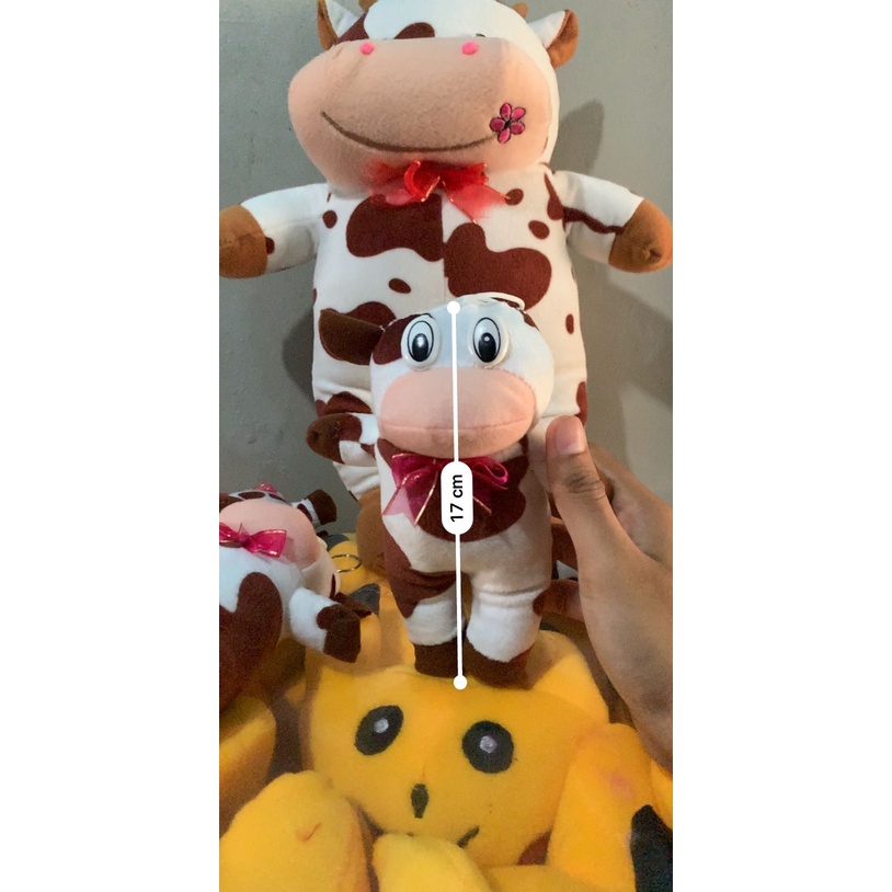 Boneka sapi beranak 5 size L 1besar 5kecil gratis jaring hadiah kado ulang tahun