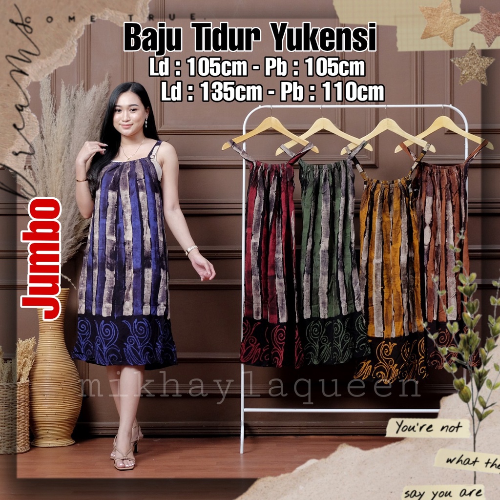 JUMBO Baju Tidur Wanita  Sexy Jumbo Ld 130 Daster Home Dress Kimono Pakaian Piyama Tidur Tali Satu P