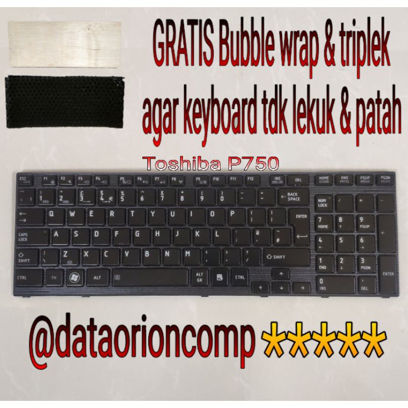 Keyboard laptop toshiba satellite p750 p750d p755 p770 p775 hitam