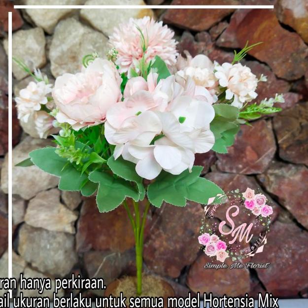 Ω Bunga Plastik Pastel Mix Hortensia Hydrangea Peony Bud - PB02 ❁