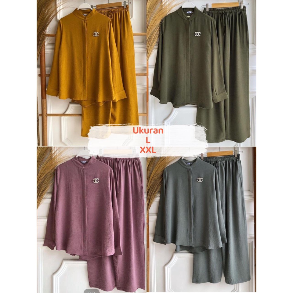 ONE SET CRINGKEL / ONE SET WANITA / ONE SET HANNA / ONE SET CRINKEL WANITA / setelan Crinkel /one set crinkel /daily one set/setelan wanita /stelan wanita crinkel