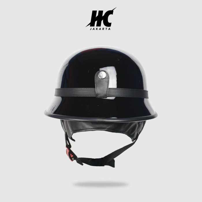 Putusetiawan898 - Helm Half Face Nazi Black Glossy - Helm Retro Elegan
