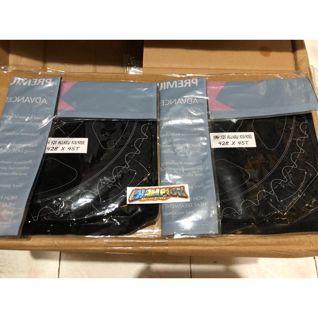 GEAR BELAKANG MOTOR BEBEK RK TAKASAGO 428 TEBAL R15 NEW UKURAN 45