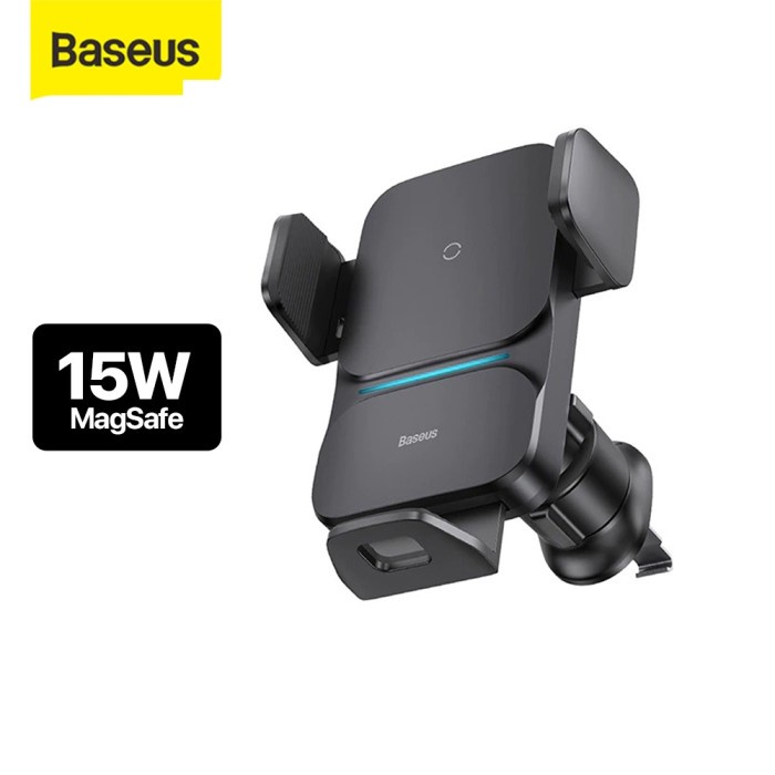 Baseus Car Mount Holder Mobil Fast Wireless Charger 15w Auto Clamp