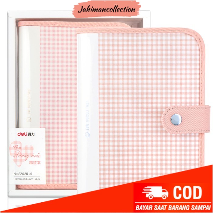 

✨ BISA COD ✨ Deli Buku Tulis Hard Cover Ukuran 32K Isi 96 Halaman SZ025 - Merah Muda