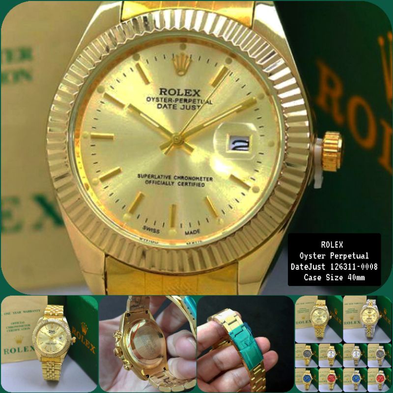 Jam Tangan Wanita/Pria Rolex Oyster Perpetual DateJust 126311-0008 40mm Rantai Stainless Steel