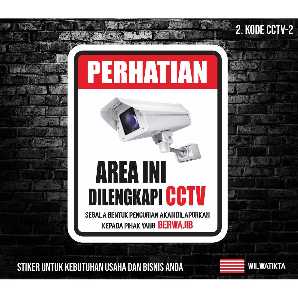 Jual Sticker Safety Sign Warning Sign Area Pengawasan CCTV ( Min 2 Pc