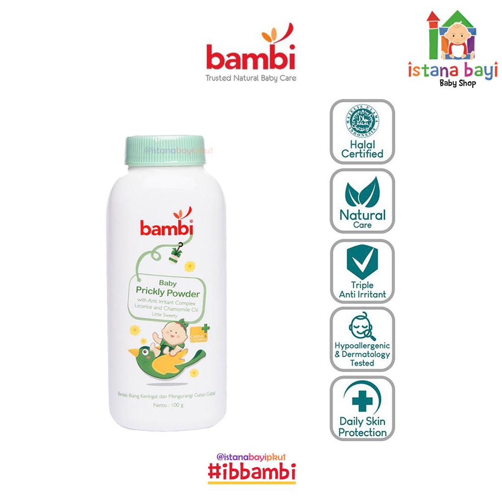 Bambi Baby Prickly Heat Baby Powder 100 gr - Bedak bayi