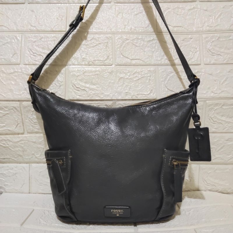 Fossil Emerson Hobo Black Sling Bag Tas Preloved Pl
