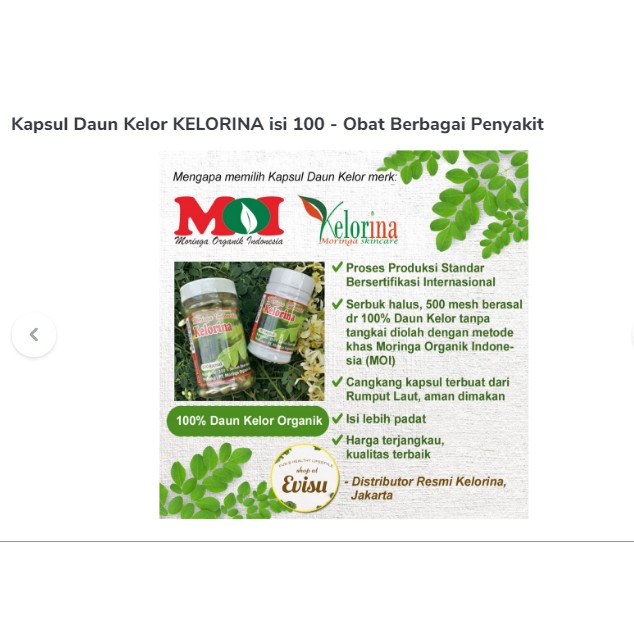 

Kapsul Daun Kelor KELORINA isi 100 - Obat Berbagai Penyakit