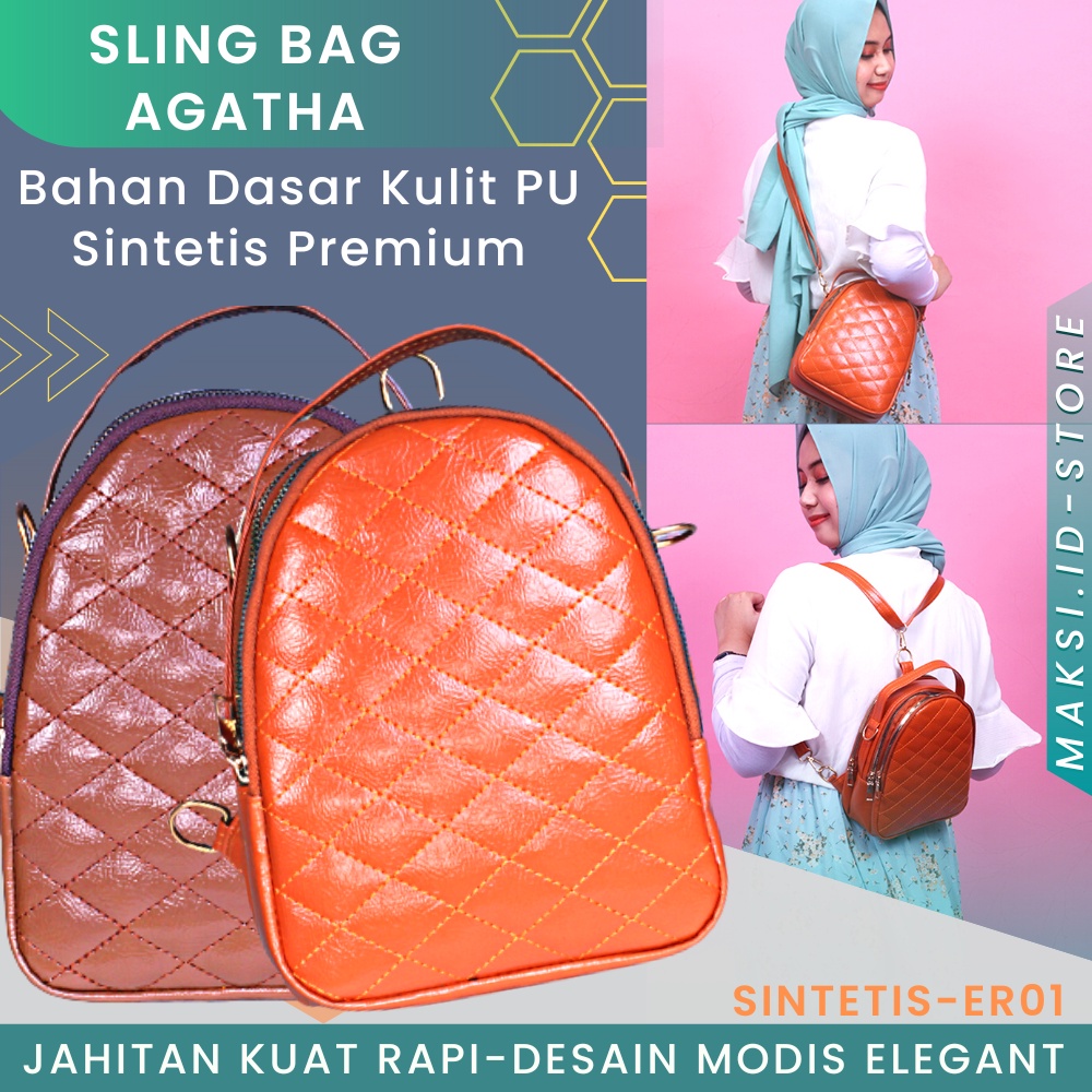 Tas Ransel Kulit Wanita Original Multifungsi Tas Selempang Kulit Wanita ER01 Backpack Fashion Stylish Wanita Tas Ransel Cewek GARANSI ORIGINAL