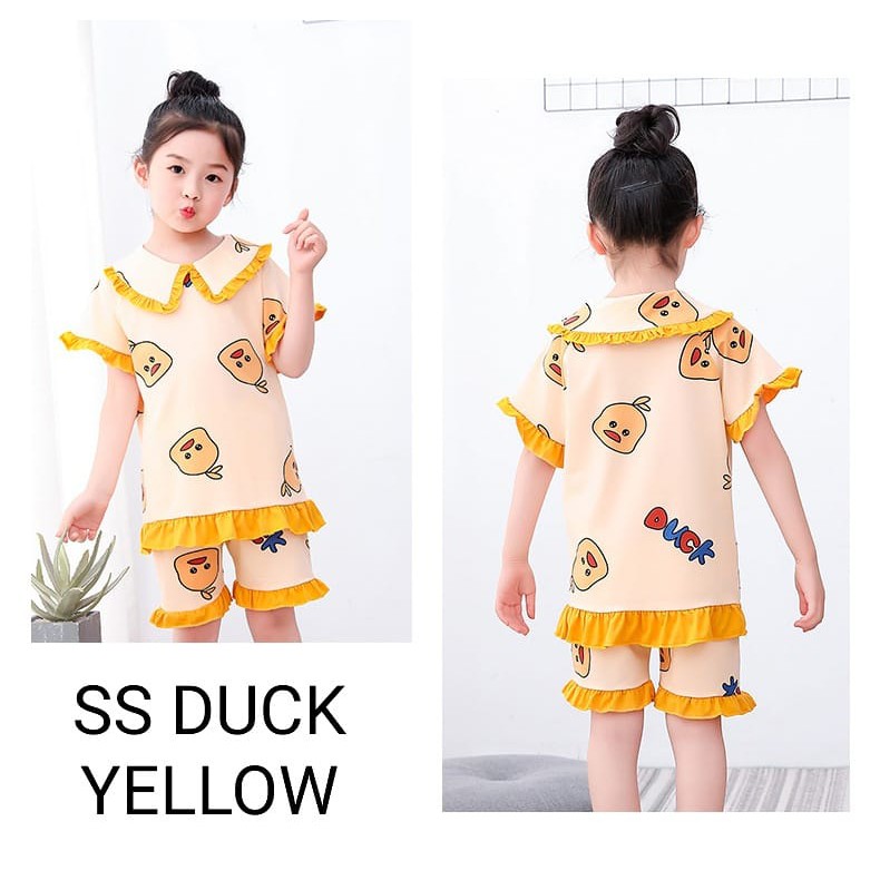 BAJU TIDUR SS LENGAN PENDEK / PIYAMA ANAK PEREMPUAM KOREA IMPOR / SETELAN DAILY SANTAI ANAK NYAMAN