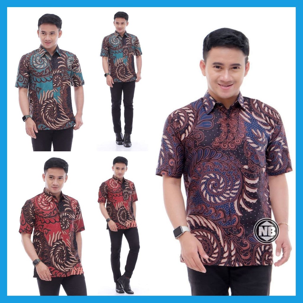 KEMEJA BATIK LENGAN PENDEK,BAJU PRIA,FASHION PRIA,COWOK,BATIK COKLAT,MODERN,KEKINIAN,PUSER