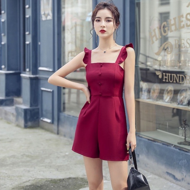 【SALE】Korean Jumpsuit Style Tank Top Short Jumpsuit Pendek Tanpa Lengan 1349 (S/M/L)