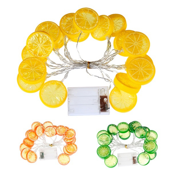 (2M) Lampu String Led Bentuk Irisan Lemon Tenaga Baterai Untuk Dekorasi Natal