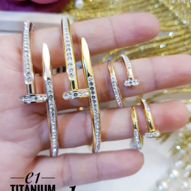 Titanium gelang dan cincin 2328j