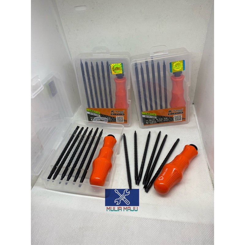 OBENG BOLAK BALIK KAPUSI 12MATA 7 PCS / obeng bolak balik kapusi terbagus