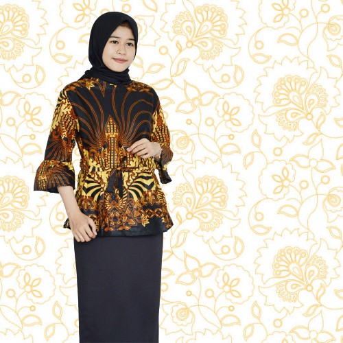 EVISSTORE168 bBAJU BATIK BLOUSE PREMIUM COD BAJU BATIK BLUS WANITA LENGAN PENDEK 3/4 BATIK MURAH TOP