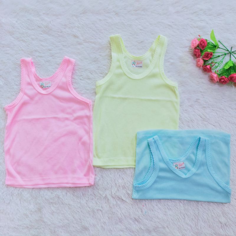 Isi 6 Kaos Dalam Warna Untuk Bayi Singlet Anak Murah