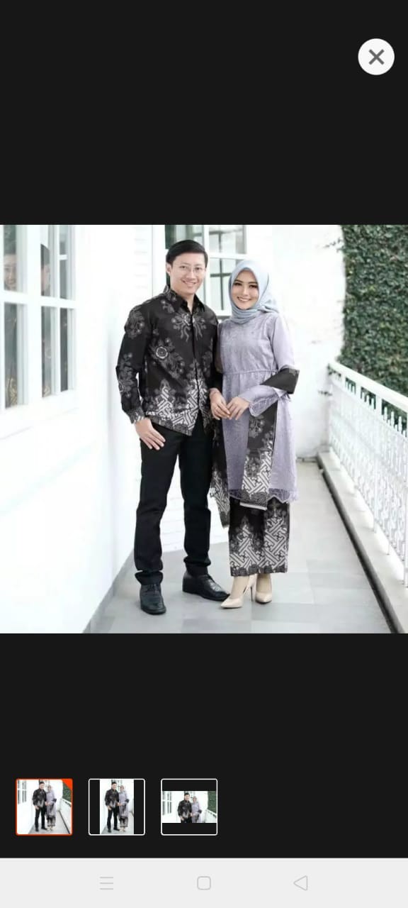 [cod] Wou Batik Couple Danilla Brokat Tille-modern Batik Couple Sarimbit Brokat - Bs031