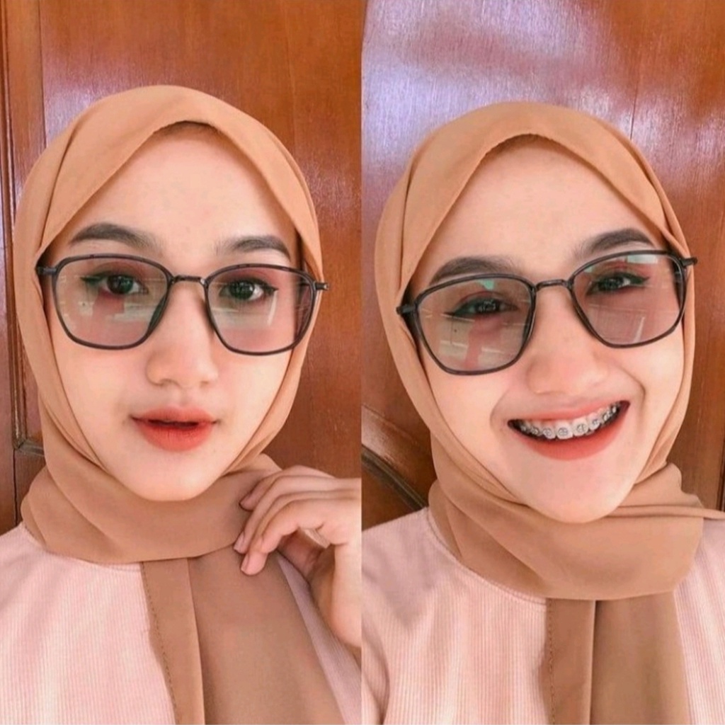 Photocromic Wanita Pria Kacamata Berubah Warna Wanita Pria Terbaru Korean Vintage Free Box dan Lap