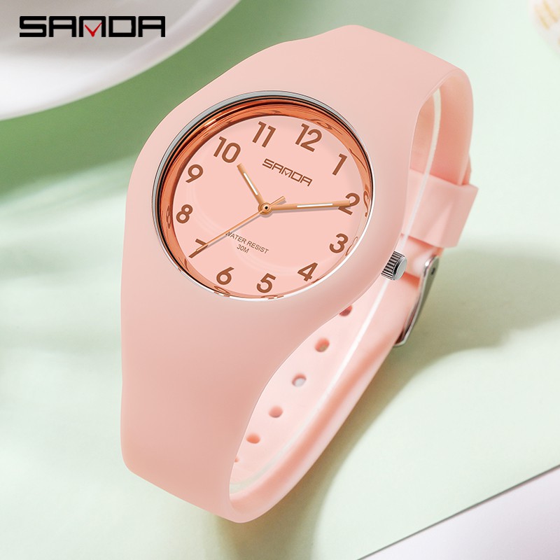 SANDA 6056 Jam Tangan Wanita Analog Jelly Series Tali Silicone WATCHKITE WKOS