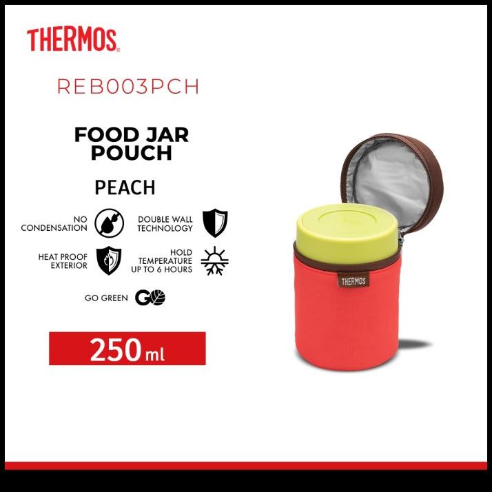 Heaven Outlets | Thermos Tas Bekal Food Jar Pouch - Peach (Reb-003-Pch)