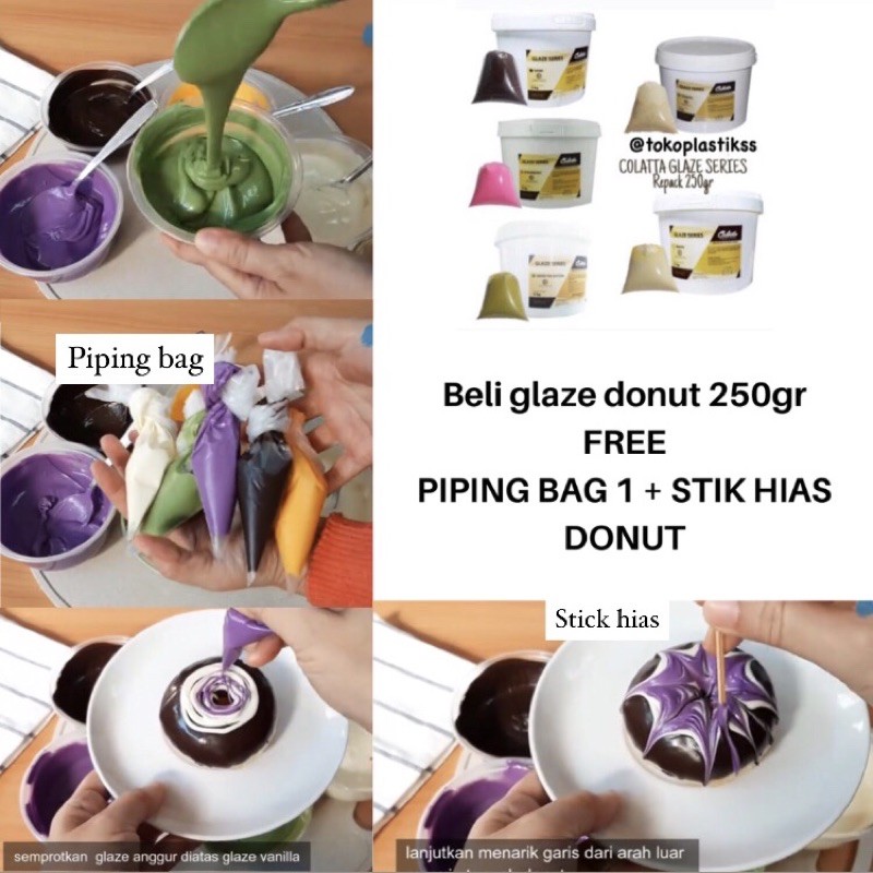 

Dip Glaze topping donut Colatta / mirror glaze cake repack 250gr