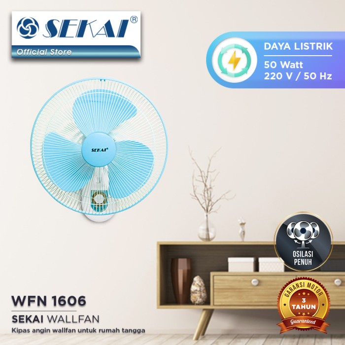 SEKAI Plastic Wall Fan 16 Inch WFN1606 Kipas Dinding WFN 1606